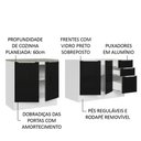 Ver imagem 3 de Kit Com 2 Balcões De Cozinha 4 Portas 3 Gavetas Branco/Preto