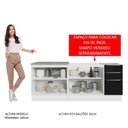 Ver imagem 2 de Kit Com 2 Balcões De Cozinha 4 Portas 3 Gavetas Branco/Preto