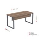 Ver imagem 4 de Escrivaninha Mesa Escritório X 150cm Industrial Walnut e Grafito Marrom