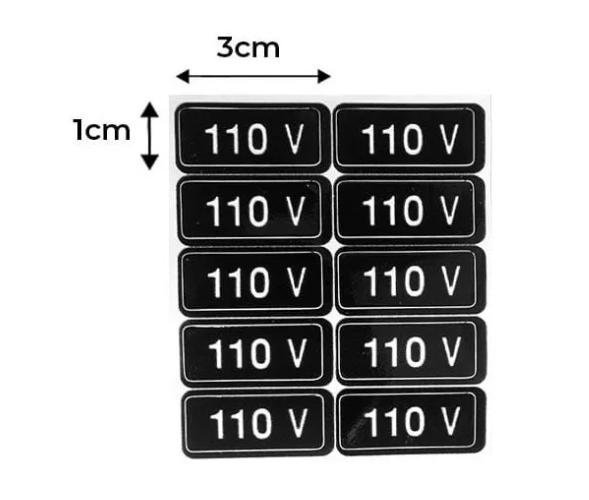 Adesivo Etiqueta Voltagem 110v / 220v 20 Unid para Tomada - 2