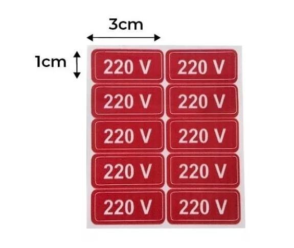 Adesivo Etiqueta Voltagem 110v / 220v 20 Unid para Tomada - 5