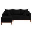 Ver imagem 1 de Sofá 3 Lugares Beny com Chaise Esquerdo Corino Preto