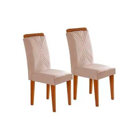 Kit 2 Cadeiras Sala Jantar Amsterdã 2 Un Imbuia/suede Creme - Rufato