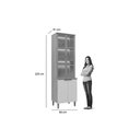 Ver imagem 2 de Cristaleira Sala Jantar Selene C/ 4 Portas (2 C/ Vidro) 65cm Jequitiba/off White Fosco - Linea
