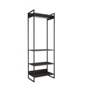 Ver imagem 2 de Closet Modulado Estilo Industrial Solteiro Loft Preto Cabideiro Ferro Preto