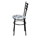 Ver imagem 4 de 6 Cadeiras Epoxi Preta para Cozinha Assento Floral:floral Branco