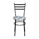 Ver imagem 3 de 6 Cadeiras Epoxi Preta para Cozinha Assento Floral:floral Branco