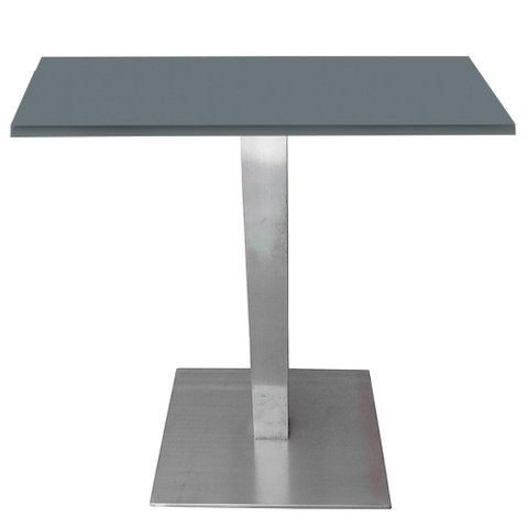 Mesa Quadrada Alpha Inox Prata 73,50 Cm (altura) Tampo Mdp Quadrado 70 Cm Grafito (larg)