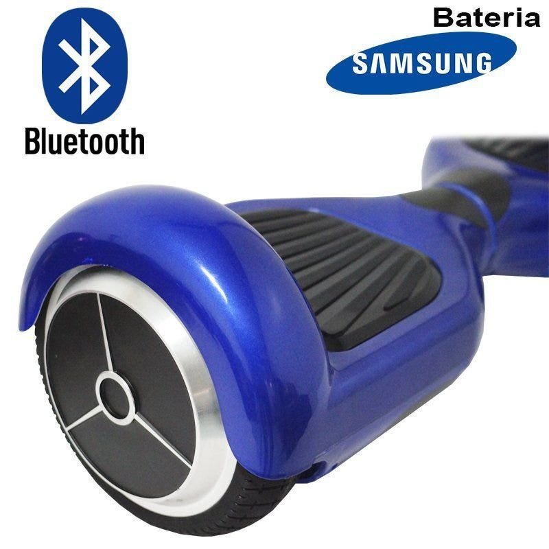 Hoverboard Skate Elétrico 2 Rodas 6,5 Polegadas Led Bluetooth Bateria Samsung Azul Bolsa Original - 2