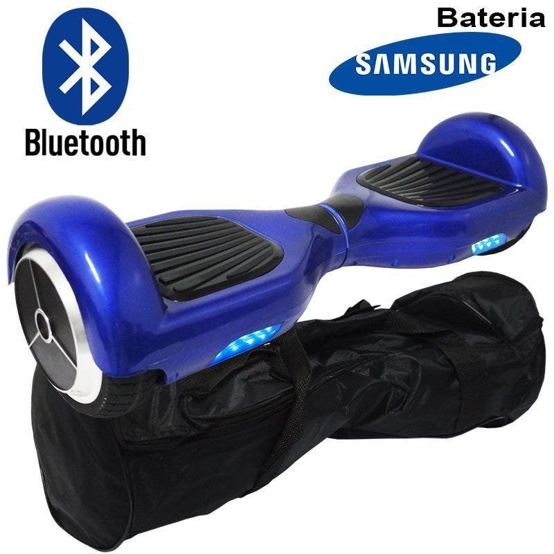 Hoverboard Skate Elétrico 2 Rodas 6,5 Polegadas Led Bluetooth Bateria Samsung Azul Bolsa Original - 1