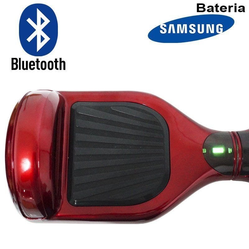 Hoverboard Skate Elétrico 2 Rodas 6,5 Polegadas Led Bluetooth Bateria Samsung Vinho Bolsa Original - 3