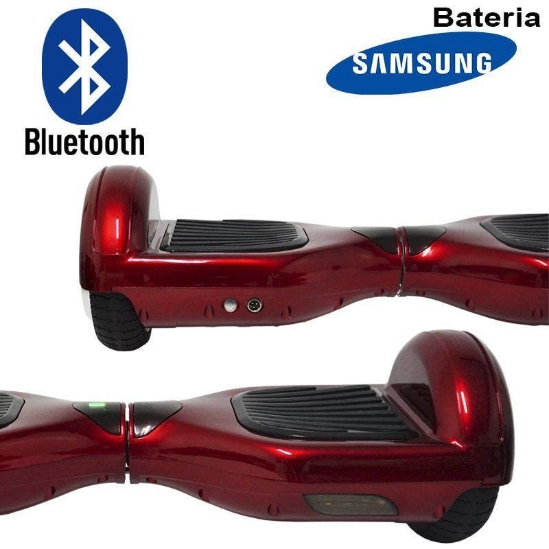 Hoverboard Skate Elétrico 2 Rodas 6,5 Polegadas Led Bluetooth Bateria Samsung Vinho Bolsa Original - 4
