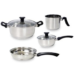 Jogo de Panelas em Aco Inox Tampa de Vidro Conjunto com 4 Peças (VPA-940) - 1