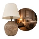 Ver imagem 1 de Abajur Pot Cinza Cerâmica 34cm 1XE27 Luminaria de Mesa p/ Quarto Sala Bella s/ Cúpula ST3314