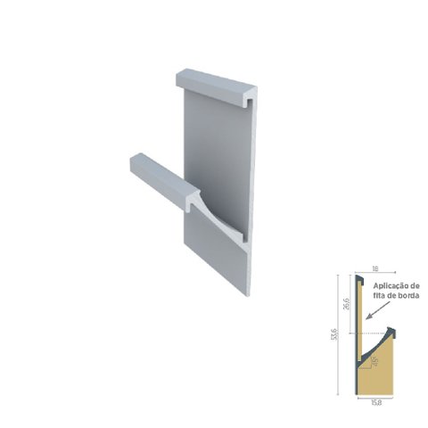 Perfil Puxador Alumínio Tipo Cava Rm-213 para 15mm Barra 03 Metros Supra Natural Rometal 01 Unidade