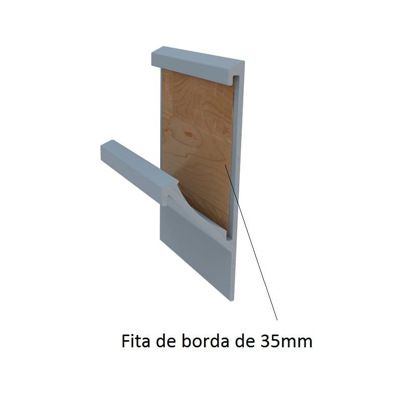 Perfil Puxador Alumínio Tipo Cava Rm-213 para 15mm Barra 03 Metros Supra Natural Rometal 01 Unidade - 2