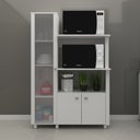 Ver imagem 1 de Balcão Multiuso para Forno e Micro-Ondas com 3 Portas e 4 Prateleira BL3304 Branco