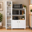 Ver imagem 3 de Balcão Multiuso para Forno e Micro-Ondas com 3 Portas e 4 Prateleira BL3304 Branco