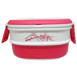 Marmita Marmitex com 2 Compartimentos com Alça Rosa para Micro-ondas e Freezer - 4 Marmita Marmitex com 2 Compartimentos com Alça Rosa para Micro-ondas e Freezer - 4