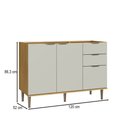 Ver imagem 4 de Balcão de Cozinha para Pia 120 Cm Copenhague 3 Portas 2 Gavetas Ipê/sabbia - Decibal