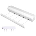 Ver imagem 1 de Varal de Parede Retratil Extensivel 5 Cordas 6 Ganchos Ajustavel Secador de Roupa Casa Apartamento