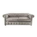 Ver imagem 1 de Sofá Chesterfield Capitone Luis XV Vicenzo Couro Eco Cinza 1,80M / Decoracao, sala tv estar, recepça