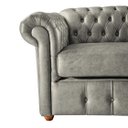 Ver imagem 3 de Sofá Chesterfield Capitone Luis XV Vicenzo Couro Eco Cinza 1,80M / Decoracao, sala tv estar, recepça