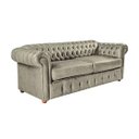 Ver imagem 2 de Sofá Chesterfield Capitone Luis XV Vicenzo Couro Eco Cinza 1,80M / Decoracao, sala tv estar, recepça