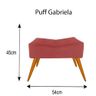 Puff Decorativo Gabriela Suede Rosê Pés Palito para Sentar - 3