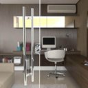 Ver imagem 3 de Puxador Para Porta Aco Inox 1 Metro e 20 cm Duplo H Casa Porta Pivotante (BSL-PXD-4)