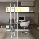 Ver imagem 2 de Puxador Para Porta Aco Inox 1 Metro e 20 cm Duplo H Casa Porta Pivotante (BSL-PXD-4)