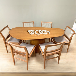 Mesa Oval Organica em Freijo 180x100 Modelar Moveis Mesa de Jantar Orgânica - 1