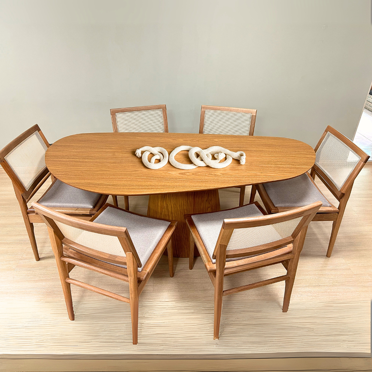 Mesa Oval Organica em Freijo 180x100 Modelar Moveis Mesa de Jantar Orgânica