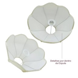 Cupula de Abajur Bege Luminaria Trabalhada 22 Cm X 10 Cm X 30 Cm Estilo Imperial M Tecido Algodão - 3