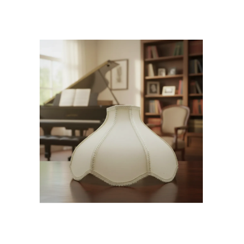 Cúpula de Abajur 22x10x30cm Estilo Imperial Tecido Algodão Soquete Nacional