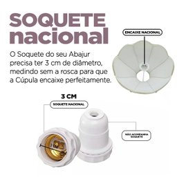 Cupula de Abajur Bege Luminaria Trabalhada 22 Cm X 10 Cm X 30 Cm Estilo Imperial M Tecido Algodão - 5