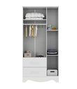 Ver imagem 3 de Armario Infantil Popy 3 Portas 2 Gavetas - Moveis Peroba Branco Brilho
