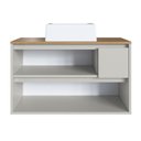 Ver imagem 6 de Balcão Gabinete de Banheiro Suspenso 80cm 2 Portas e 1 Gaveta com Cuba Belarus Bege/Arenas