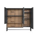 Ver imagem 6 de Armário Espelheira Olívia 3 Portas Nicho Toalheiro Mel/grafite Es9002
