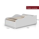Ver imagem 2 de Mini Cama Carro Juvenil Infantil Branca de Mdf com Proteção Lateral