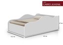 Ver imagem 2 de Mini Cama Carro Juvenil Infantil Branca de Mdf com Proteção Lateral