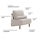 Ver imagem 3 de Poltrona Decorativa Aurea Base Aço Champagne Linho Bege - Nexta Casa