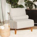 Ver imagem 2 de Poltrona Decorativa Aurea Base Aço Champagne Linho Bege - Nexta Casa