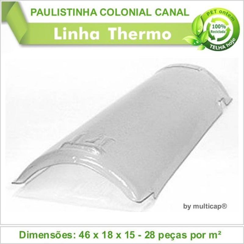 Telha PET Transparente Paulistinha Colonial Kit 6 capa + 6 canal - 4