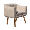 Ver imagem 4 de Kit Sofá Retrô Poltrona Namoradeira 02 Lugares e Poltrona Decorativa Julia Suede Bege - D'Rossi