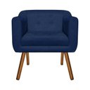 Ver imagem 3 de Kit Sofá Retrô Poltrona Namoradeira 02 Lugares e Poltrona Decorativa Julia Suede Azul Marinho  - 