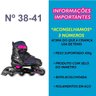 Patins In Line Infanto Juvenil Laser Preto/rosa Nº 38 Ao 41 - 2
