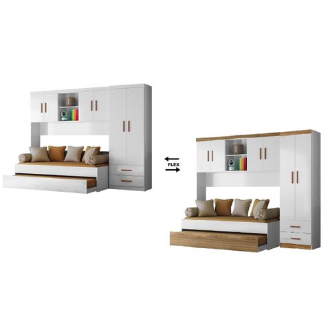 Jogo de Quarto Infantil Modulado Ônix com Bicama Flex - Peternella