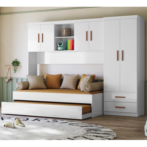 Jogo de Quarto Infantil Modulado Ônix com Bicama Flex - Peternella