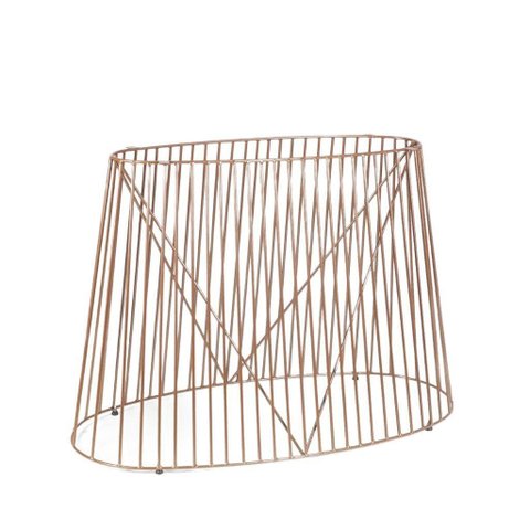 Base de Mesa Pisa Oval Raiada 110 X 55 Cm Metal Cobre